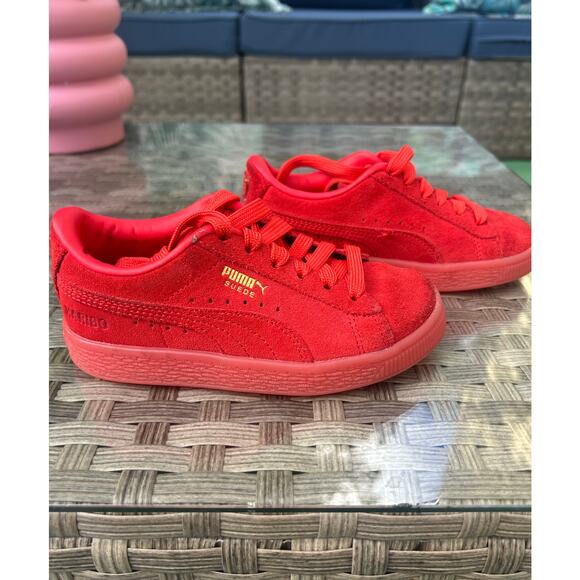 Puma Suede x Haribo Gummi Bears Red Sneakers Kids Size 12C - Picture 3 of 9